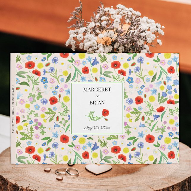 Livre D'or Elégant rustique pays Floral Signature Mariage (Elegant Rustic Country Floral Signature Wedding Guest Book)