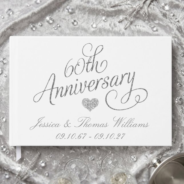 Livre D'or Élégant Script 60e Anniversaire de Mariage de Diam (Créateur téléchargé)
