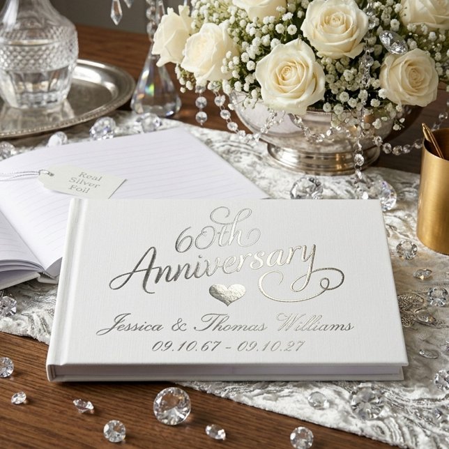 Livre D'or Elegant Script 60th Diamond Wedding Anniversary (Créateur téléchargé)