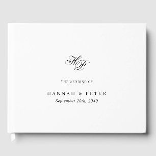 Livre D'or Élégant script Monogramme minimaliste Mariage chic