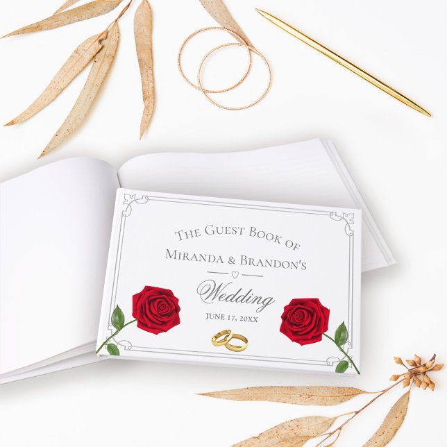 Livre D'or Élégant simple Floral Classic Mariage (Créateur téléchargé)