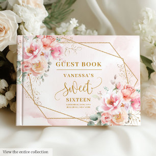 Livre D'or Élégant Sweet sixteen floral en poudre rose Sage o