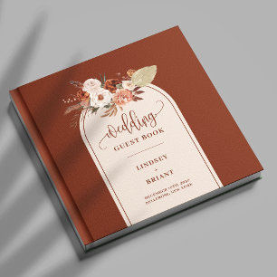 Livre D'or Élégant Terracotta Sage Pampas Grass Boho Floral