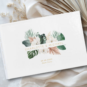 Livre D'or Élégant, tropical, mariage feutré