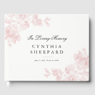 Livre D'or Elégant Vintage funérailles florales ou mémorial