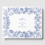 Livre D'or Élégant Vintage Rustique Français Bleu Mariage Flo<br><div class="desc">Un élégant design vintage de monogramme à fleurs bleues françaises mariage. Un design monogrammé simple qui utilise vos initiales pour créer un monogramme classique élégant. Un charmant design mariage de style vintage bleu et blanc avec une typographie de script classique. Un élégant design de livres d'hôtes à mariages de fleurs...</div>