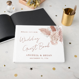 Livre D'or Elegant Watercolor Floral Wedding Guest Book