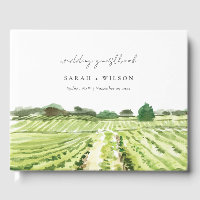 Elégante aquarelle Green Winery Vignoble Mariage