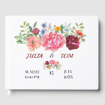 Élégante Bourgogne et flore rose