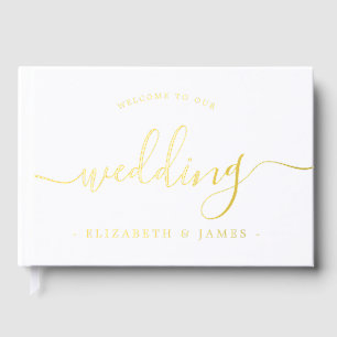 Livre D'or Élégante Calligraphie Bienvenue À Notre Mariage