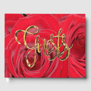 Livre D'or Élégante écriture manuscrite or Typographie Roses