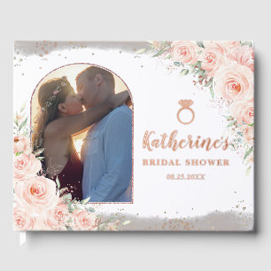 Livre D'or Élégante Fête des mariées florale rose pâle