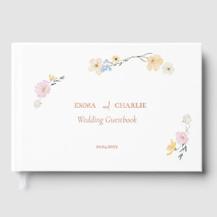 Livre D'or Élégante fleurs de boho Calligraphie Mariage