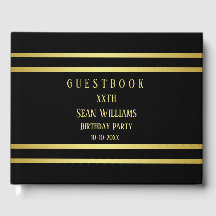 Elégante Masculine Or & Noir Anniversaire