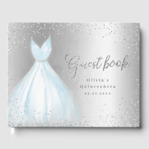 Livre D'or Elégante parties scintillant robe bleu argent quin