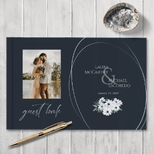 Livre D'or Elégante photo florale Vintage Monnaie Turquoise