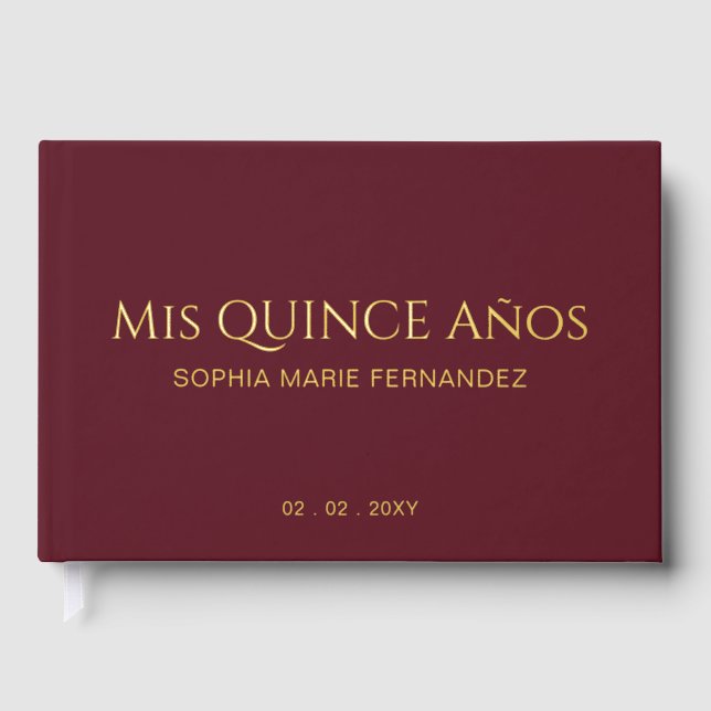 Livre D'or Elégante Quinceañera de Bourgogne moderne (Recto)
