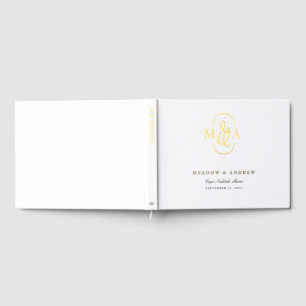 Livre D'or Élégante Typographie Ampersand Monogramme Mariage