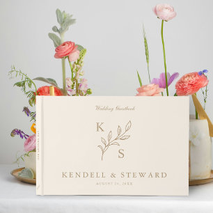 Livre D'or Élégante verdure Floral Mariage Logo Monogramme