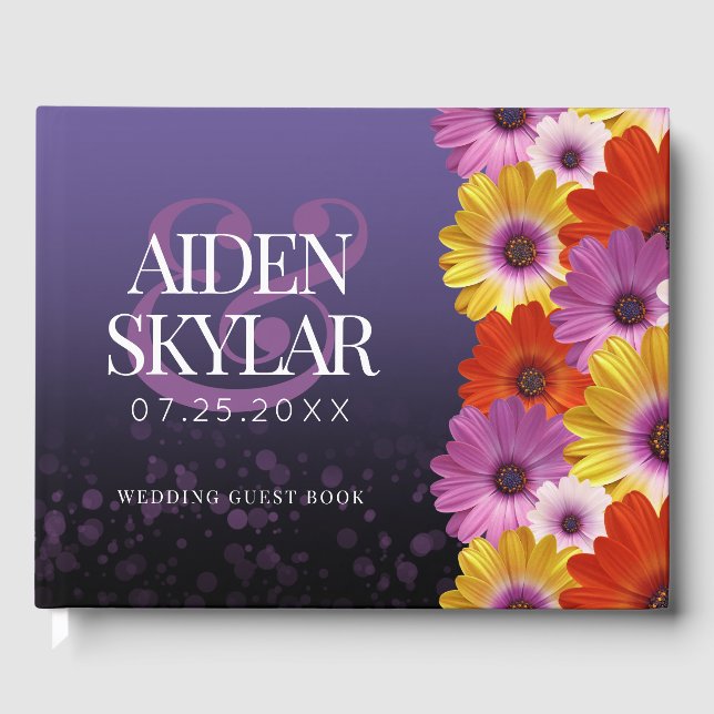 Livre D'or Élégantes marguerites avec Mariage à Parties scint (Recto)