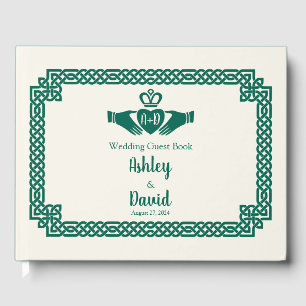 Livre D'or Emerald Green Celtic Knot Claddagh Mariage