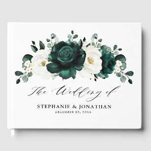 Livre D'or Emerald Green Eucalyptus Blanc Floral Mariage
