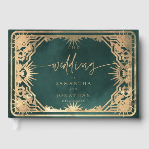 Livre D'or Emerald Green & Faux Gold Tarot Mariage céleste