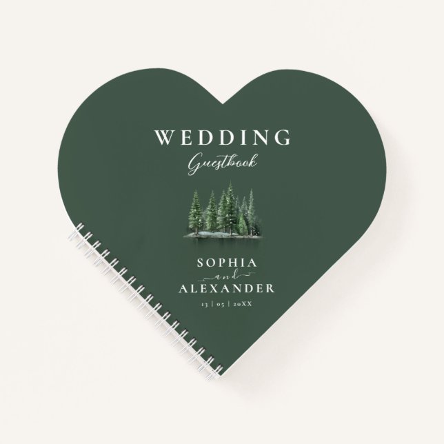 Livre d'or Emerald Green Heart Shape Mariage (Devant)