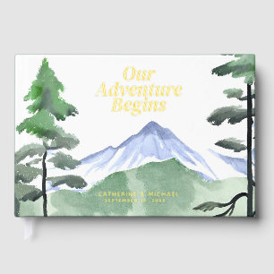 Livre D'or Emerald Greenery Mountain Pine Rustic Mariage