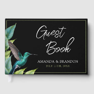 Livre D'or Emerald Hummingbird Tropical Feuille Mariage