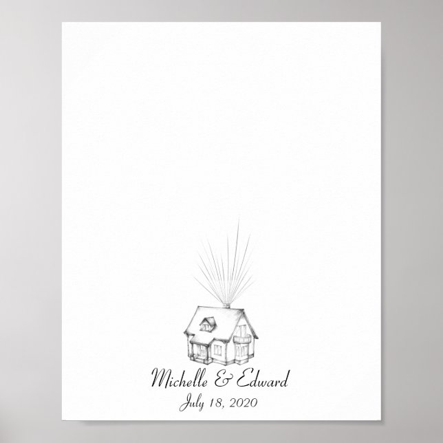 Livre d'or Empreinte digitale de la maison en haut (Devant)