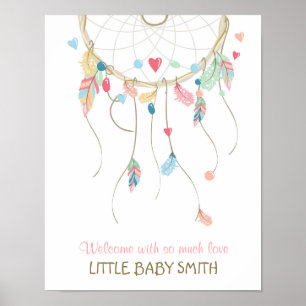 Livre d'or empreinte digitale Dreamcatcher Bébé