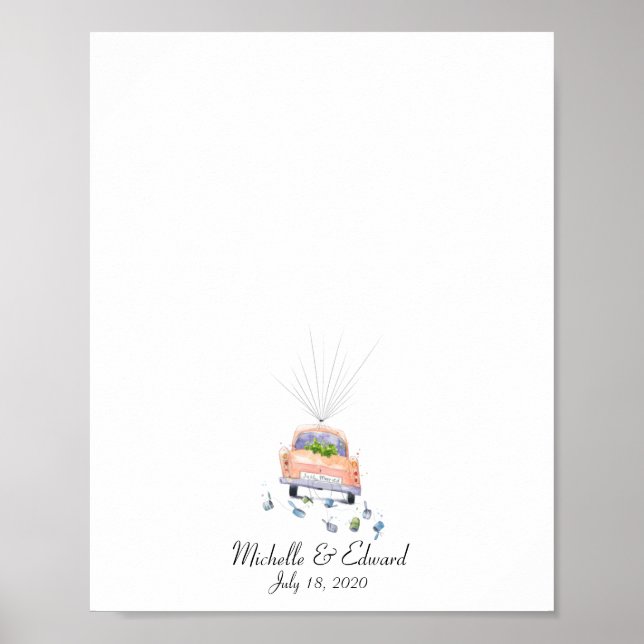 Livre d'or empreinte digitale voiture de mariage - (Devant)