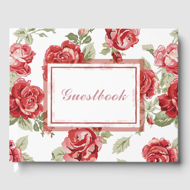 Livre D'or Empreinte florale rose rouge (Recto)