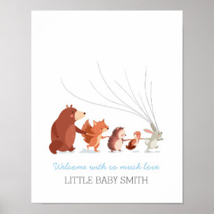 Livre d'or empreintes digitales Baby shower bois b