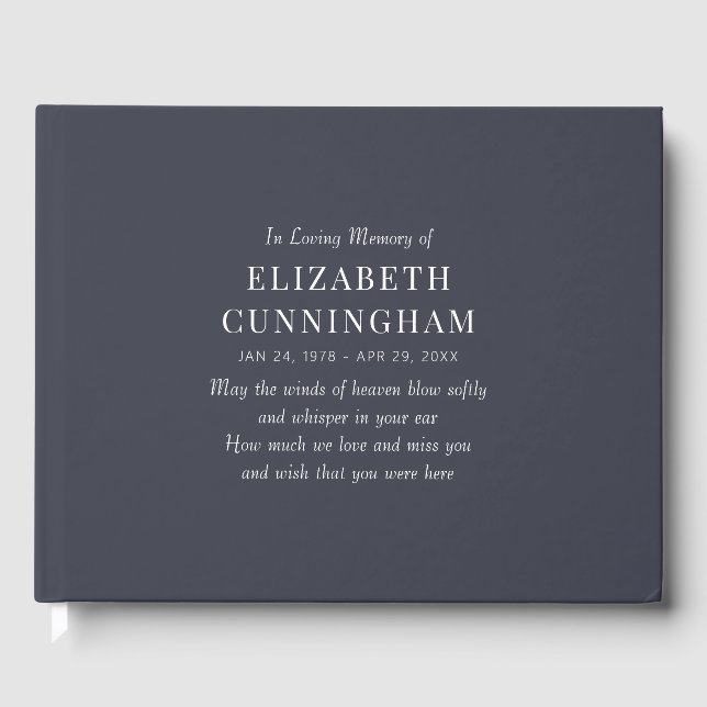 Livre D'or En Mémoire Amoureuse Mémorial Simple (Recto)