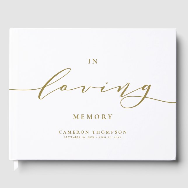 Livre D'or En Mémoire d'amour Dainty Script Funérailles (Recto)