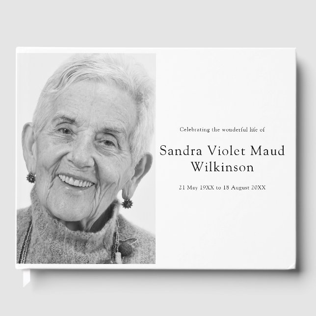 Livre D'or En mémoire d'amour noir et blanc photo commémorati (Recto)