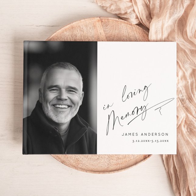 Livre D'or En mémoire d'amour Simple photo funérailles (Créateur téléchargé)