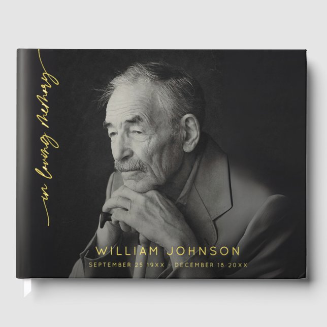 Livre D'or En mémoire d'amour Souvenir Photo Funérailles (Recto)