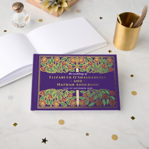 Livre D'or Épée florale médiévale royale de fantaisie violett