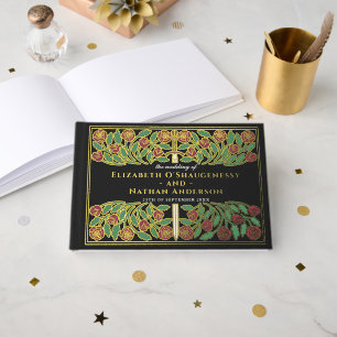 Livre D'or Épée florale médiévale royale de fantasy noire pou