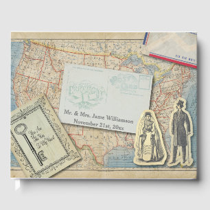 Livre D'or Ephemera Mariage de carte vintage