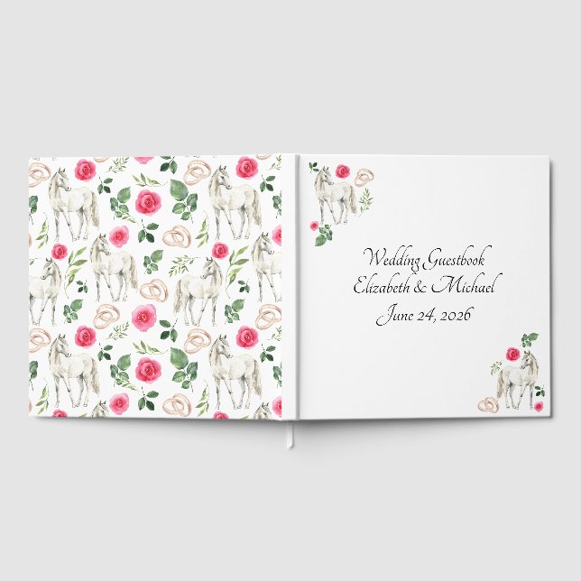 Livre D'or Equestrian Pink Floral Rustic Wedding  (Complet)