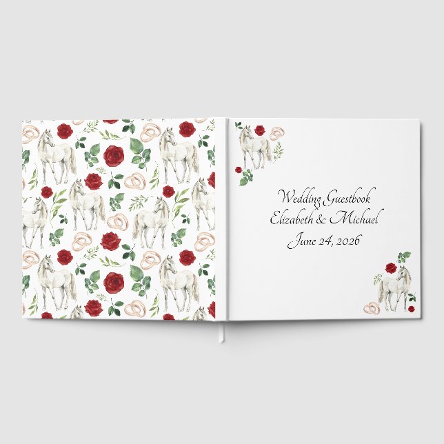 Livre D'or Equestrian Red Floral Rustic Wedding (Complet)