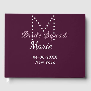 Livre D'or Équipe de mariée ajoutez nom monogramme demoiselle
