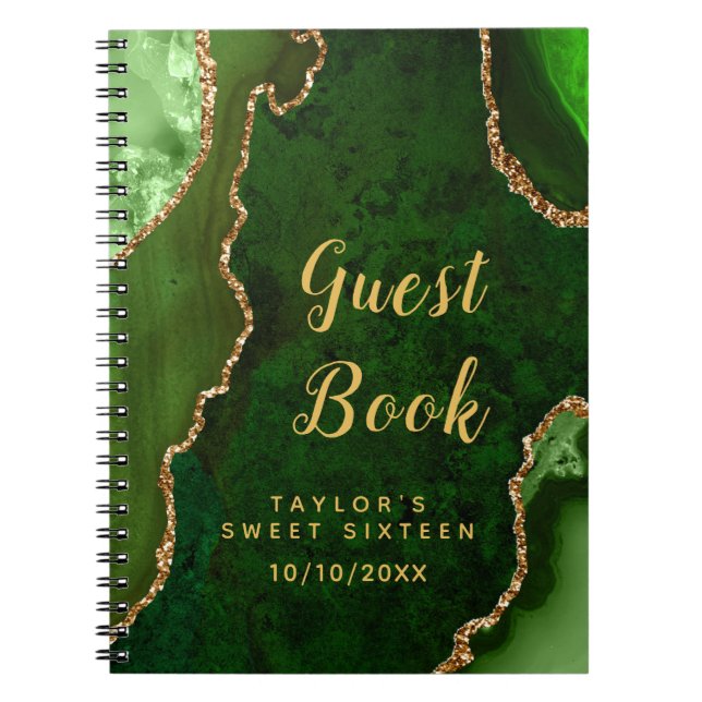 Livre d'or et vert Agate Sweet sixteen d'hôtes (Devant)