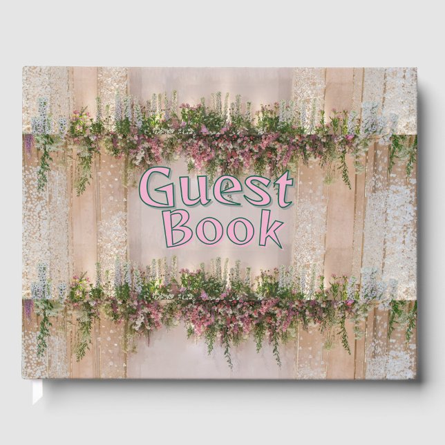 Livre D'or Étape mariage (A beautifully designed guest book with floral decorations!)