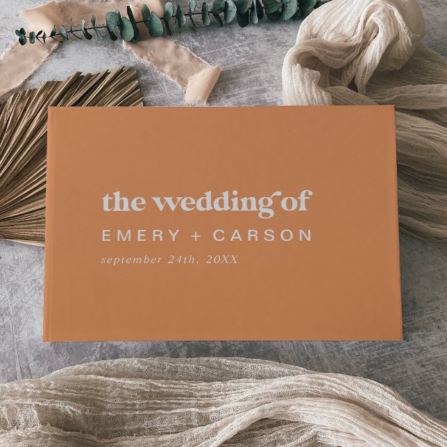 Livre D'or Été rétro | Mariage orange (Créateur téléchargé)