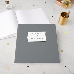 Livre D'or Étiquette Minimaliste Grise Élégante